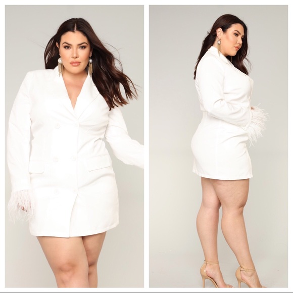 sexy white blazer dress